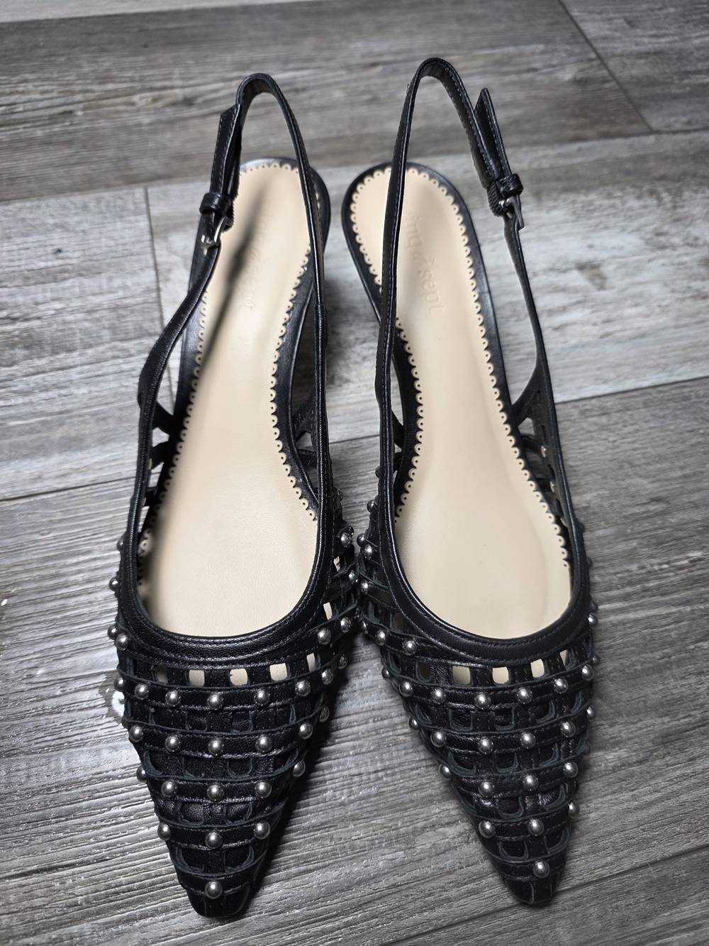 Cinq A Sept Rena Cage Studded Slingback Pointed Toe Pumps Sz 8.5 *NWOB - Picture 2 of 16